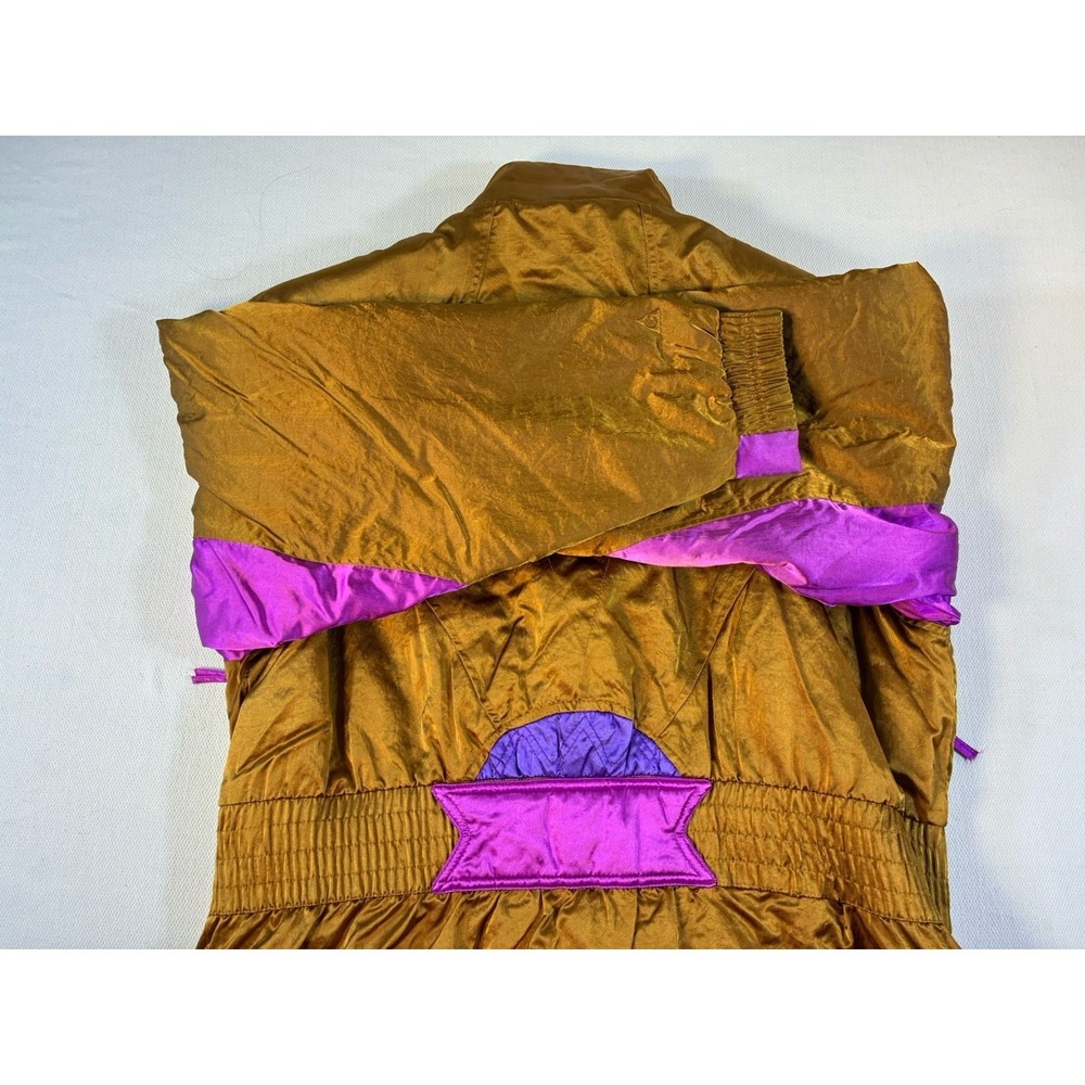 Vintage Gerry Ski‎ Jacket Women's XL Gold Purple Colorblock 80s 90s Retro - Picture 4 of 10